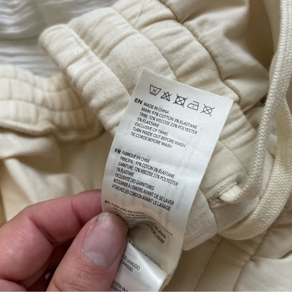 Varley Celita 27.5” Jogger Pants XL Soft Cotton Twill Ivory White Relaxed Fit - Picture 12 of 12